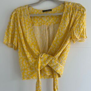 Floral yellow crop top